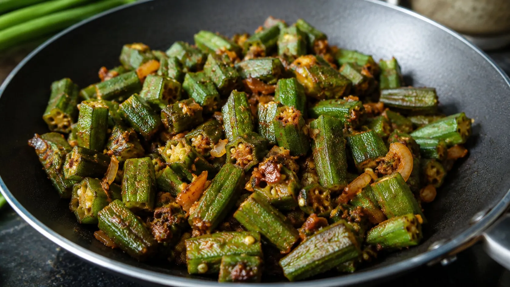 Authentic Caterer-Style Tawa Bhindi