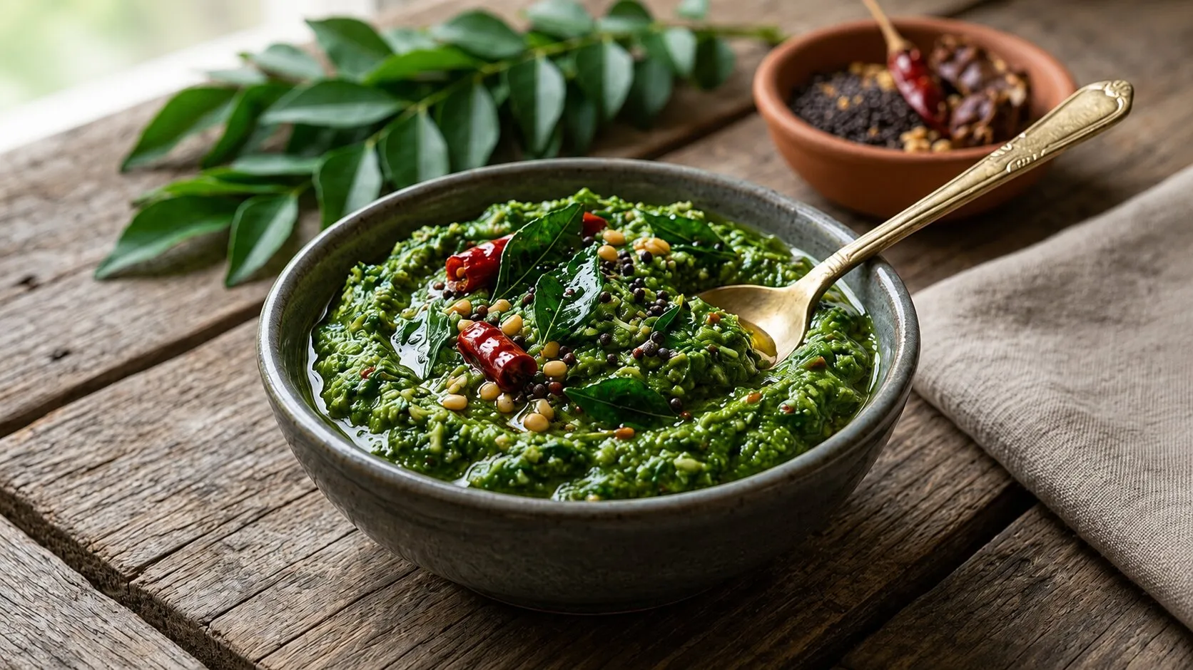 Authentic Curry Leaf Chutney & Thogayal