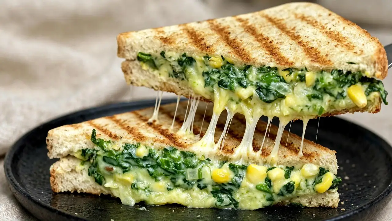Cheesy Spinach Corn Sandwich
