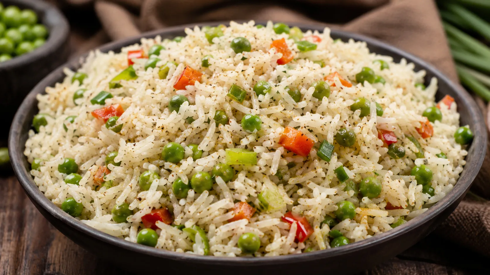 Classic Matar Pulao:  Pressure Cooker Meal