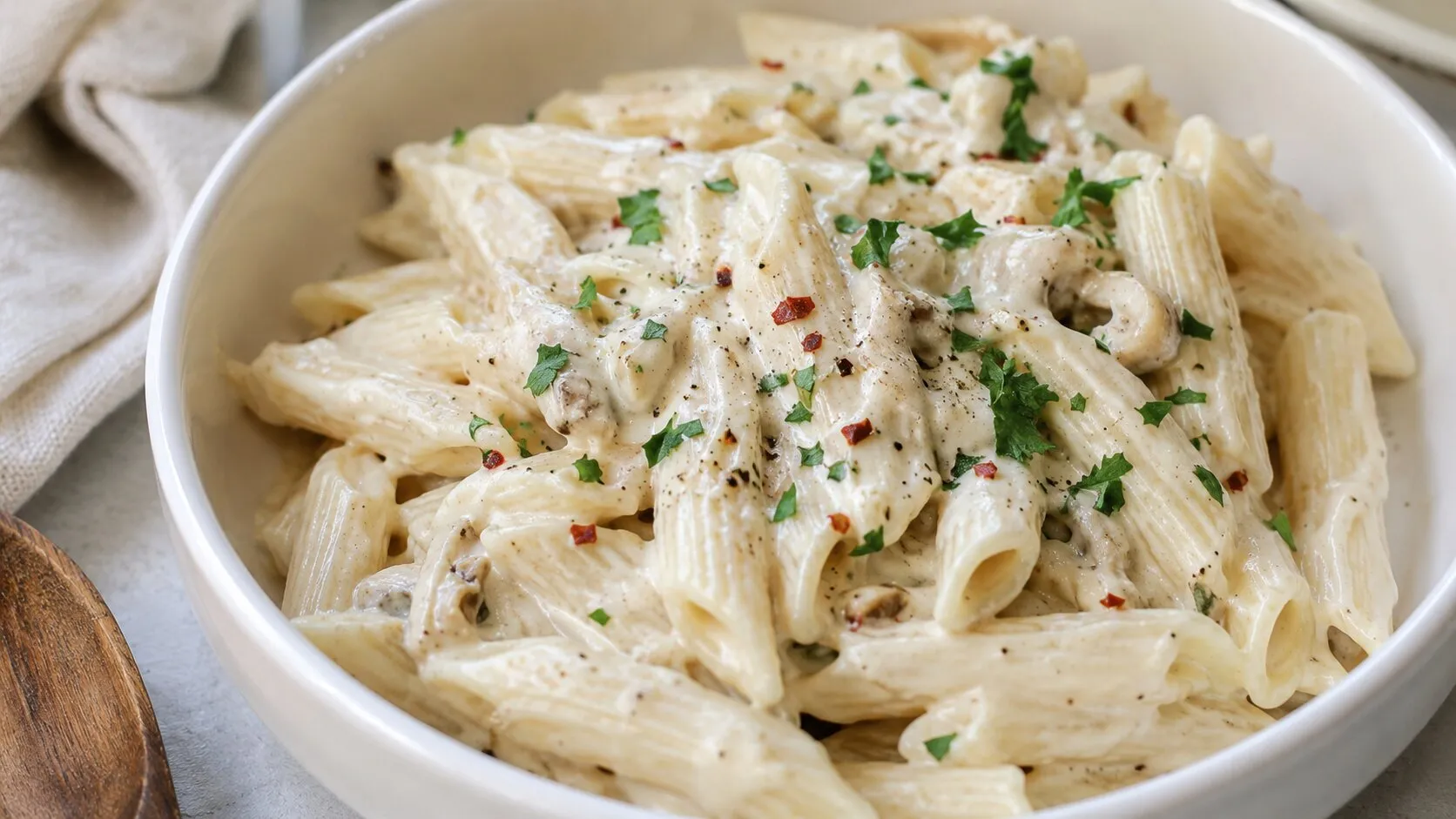 Creamy & Cheesy Veggie White Sauce Pasta