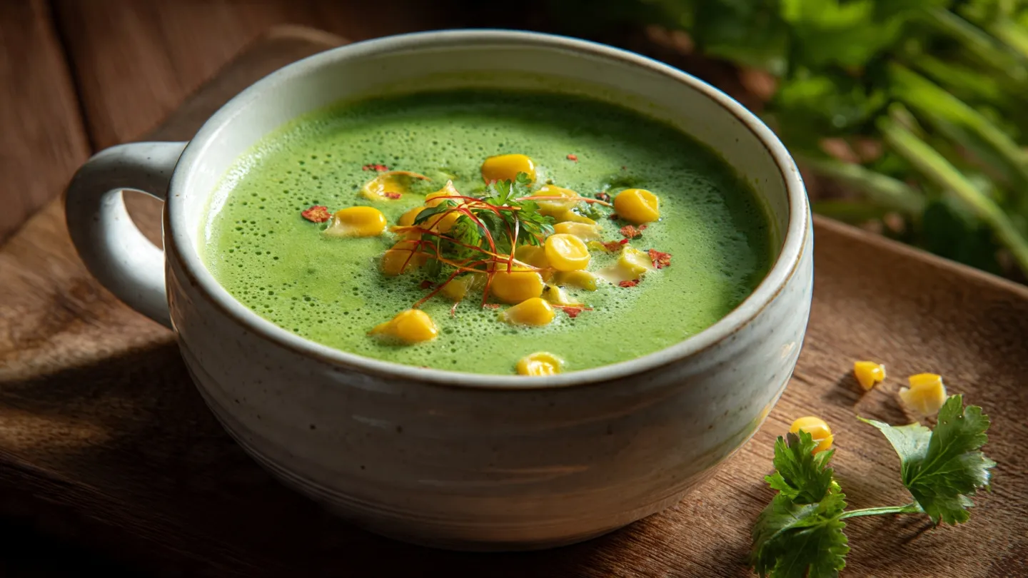 Creamy Spinach and Sweet Corn Soup