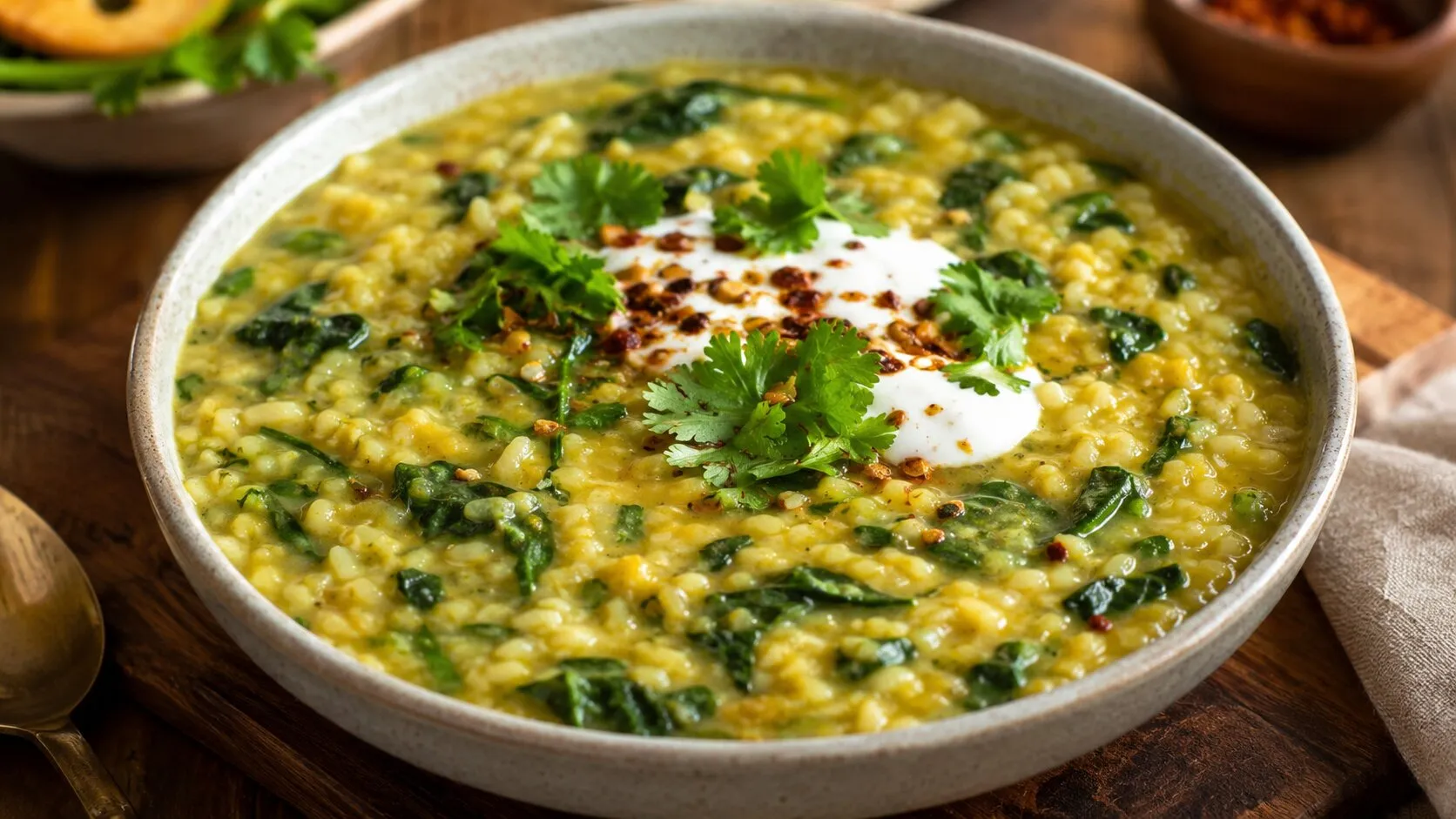 Creamy Spinach Dal Khichdi