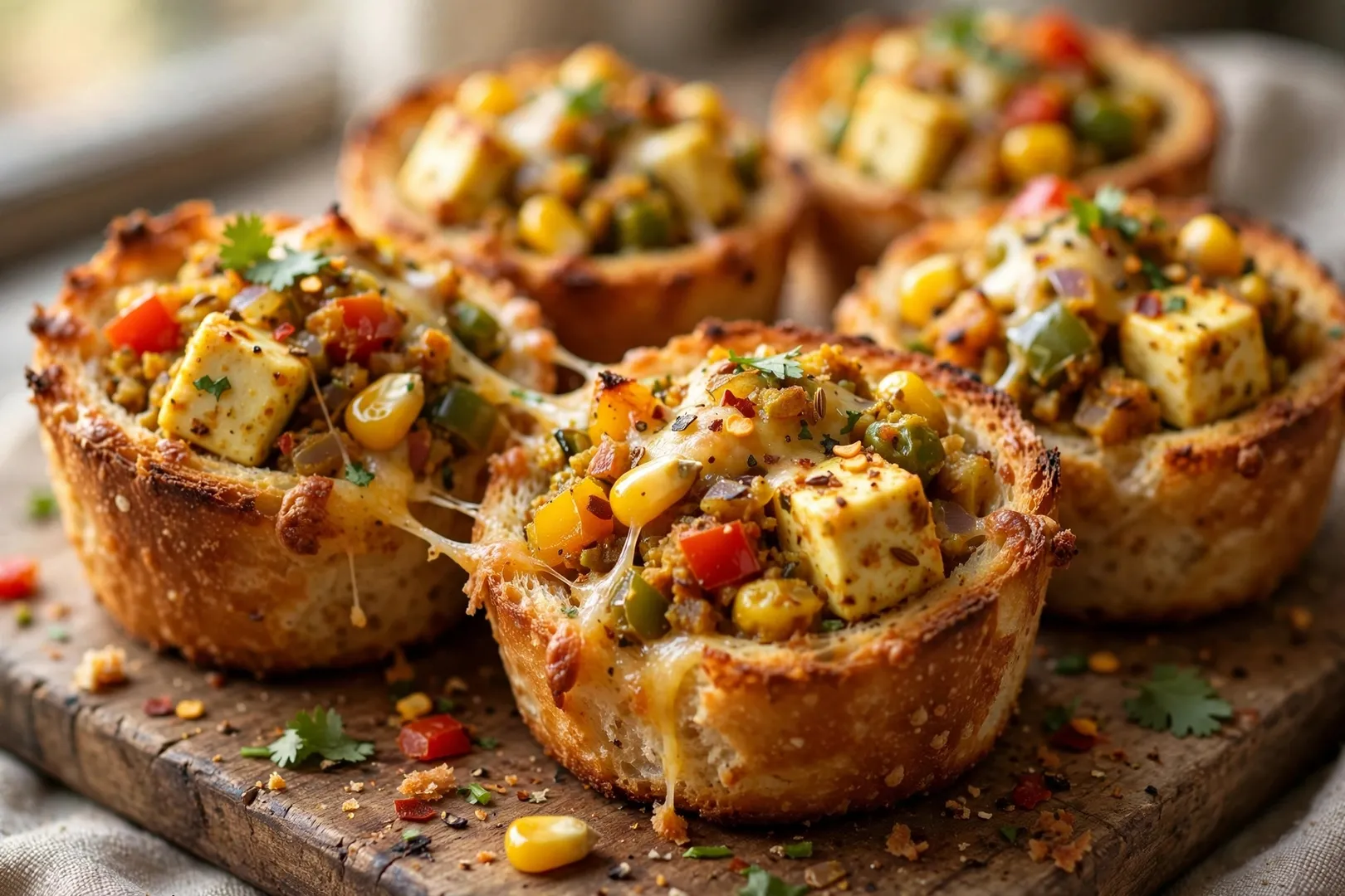 Crispy Cheesy Breakfast Bread Cups Crispy Cheesy Breakfast Bread Cups