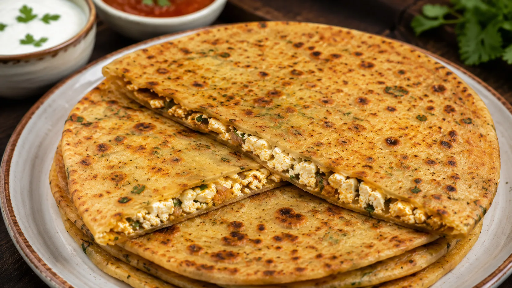 Delicious Homemade Stuffed Paneer Paratha