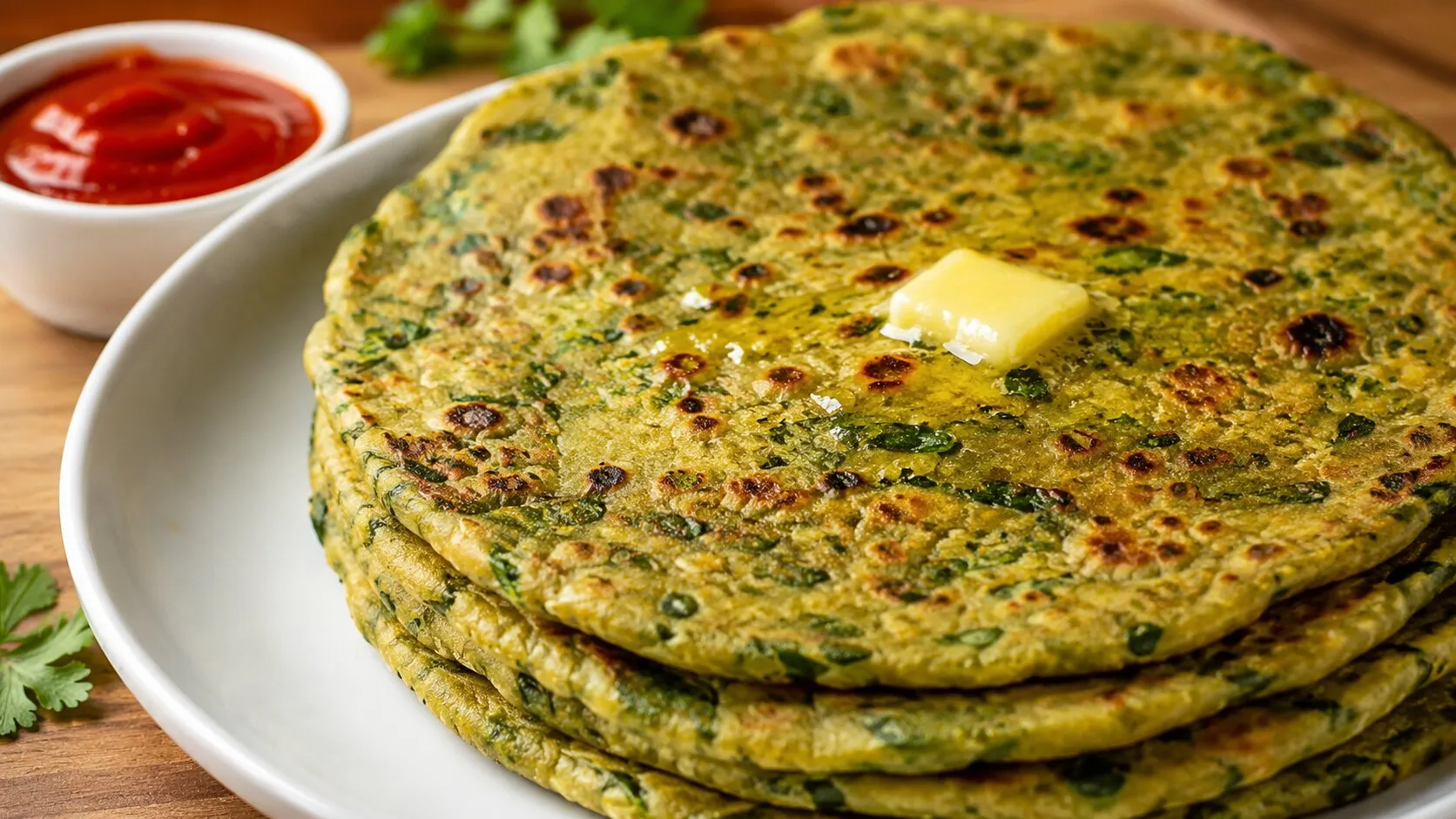 Delicious Methi Paratha 