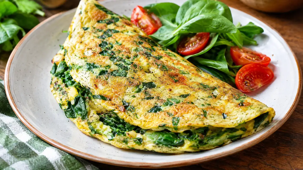 Delicious Spinach and Cheese Omelette Delicious Spinach and Cheese Omelette