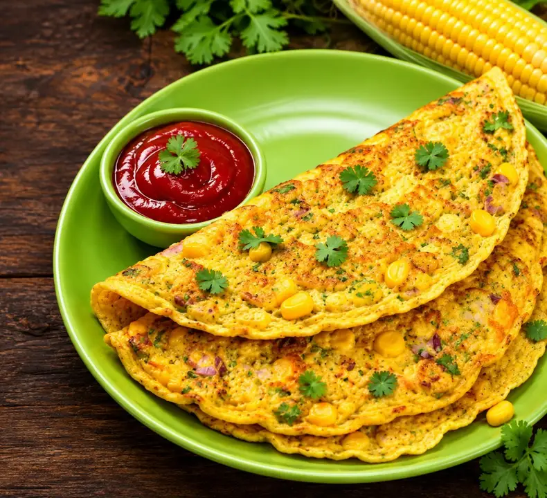 Delicious Veggie Corn Omelette