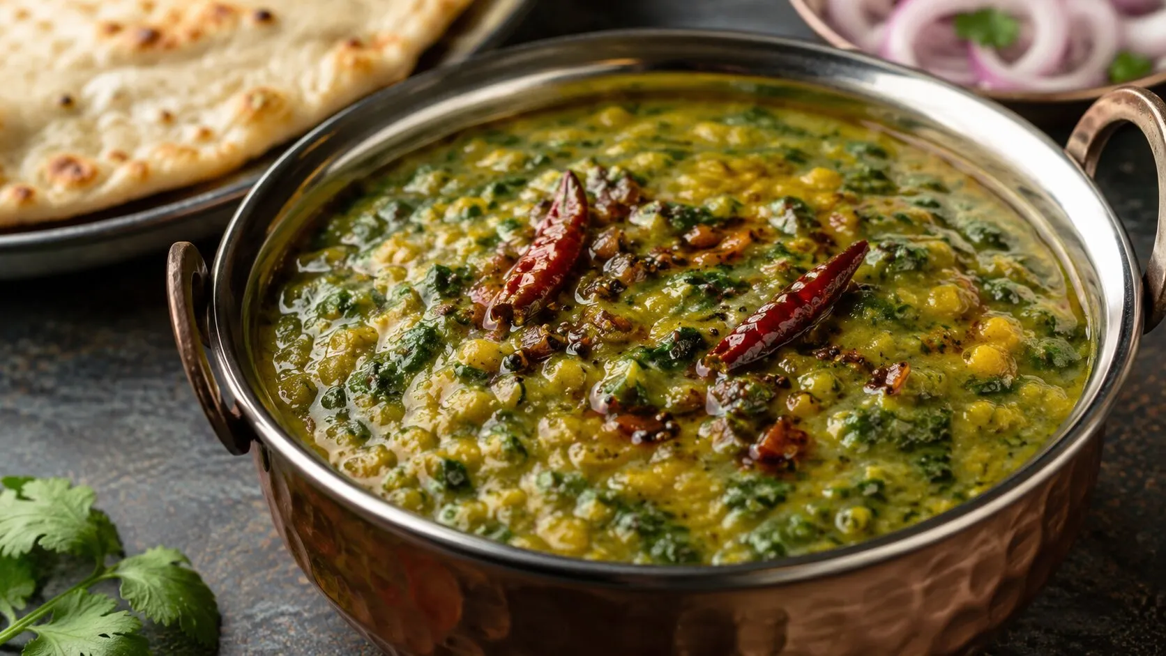 Dhaba Style Dal Palak : Spinach Lentil Curry