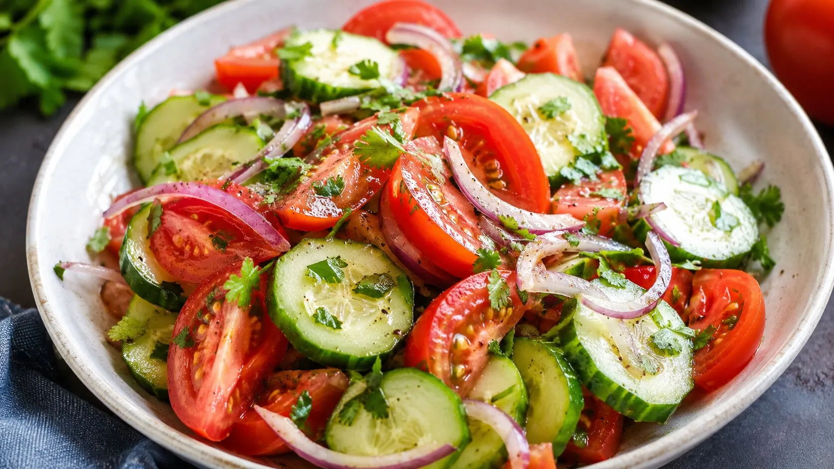 Easy Egyptian Cucumber Tomato Salad