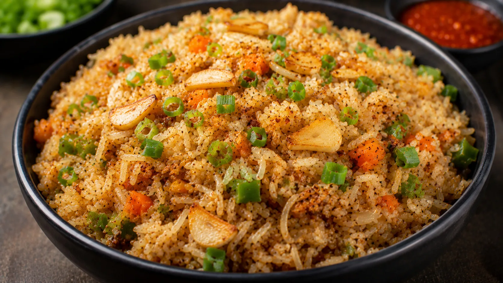 Easy Garlic Chili Fried Rice Bowl