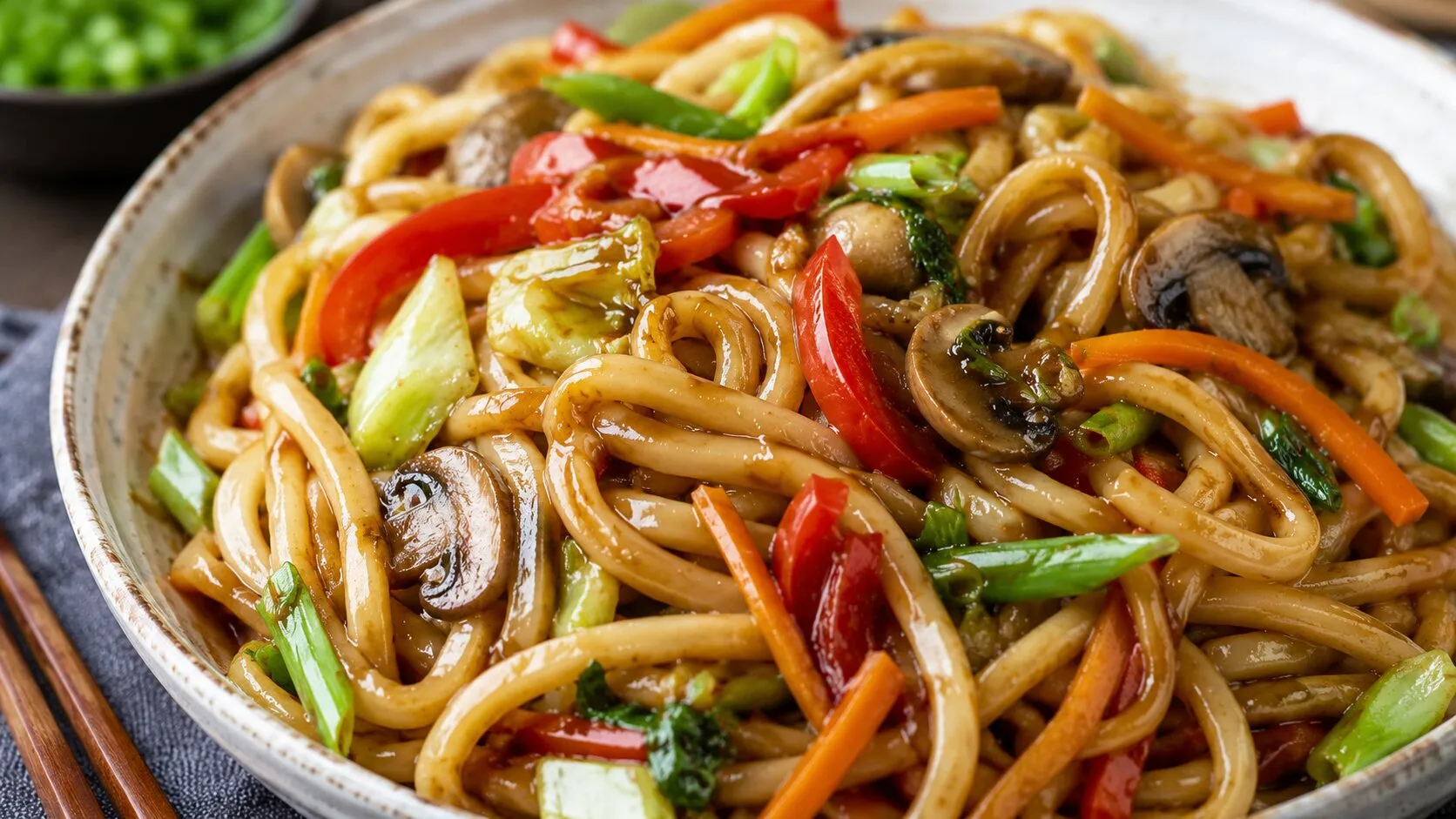 Easy Japanese Spicy Tofu Yaki Udon