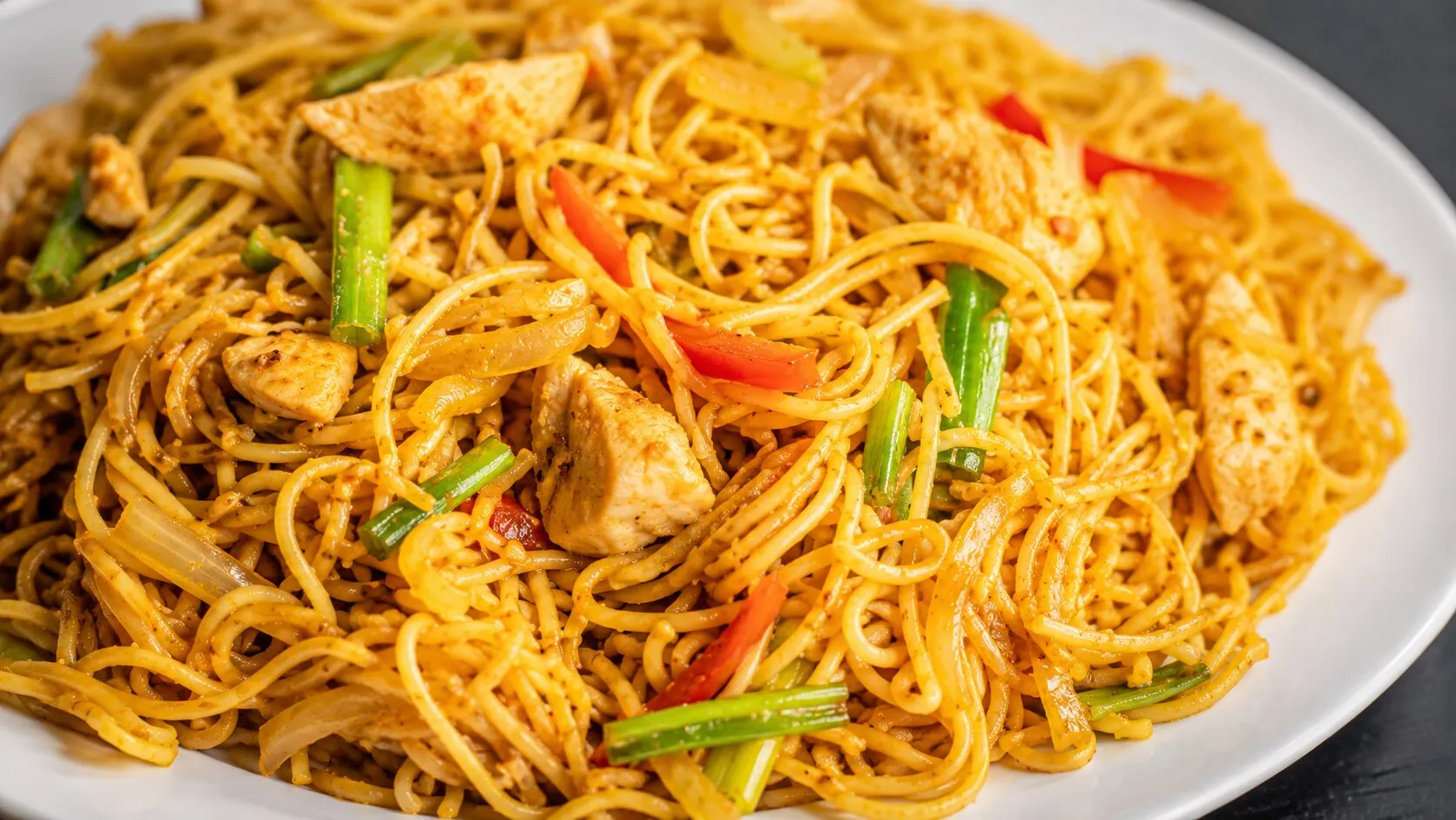 Easy Vegan Singapore Style Rice Noodles