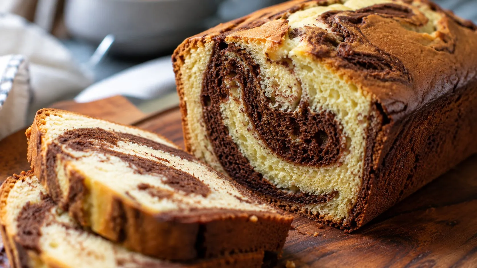 Eggless Choco-Vanilla Marble Cake