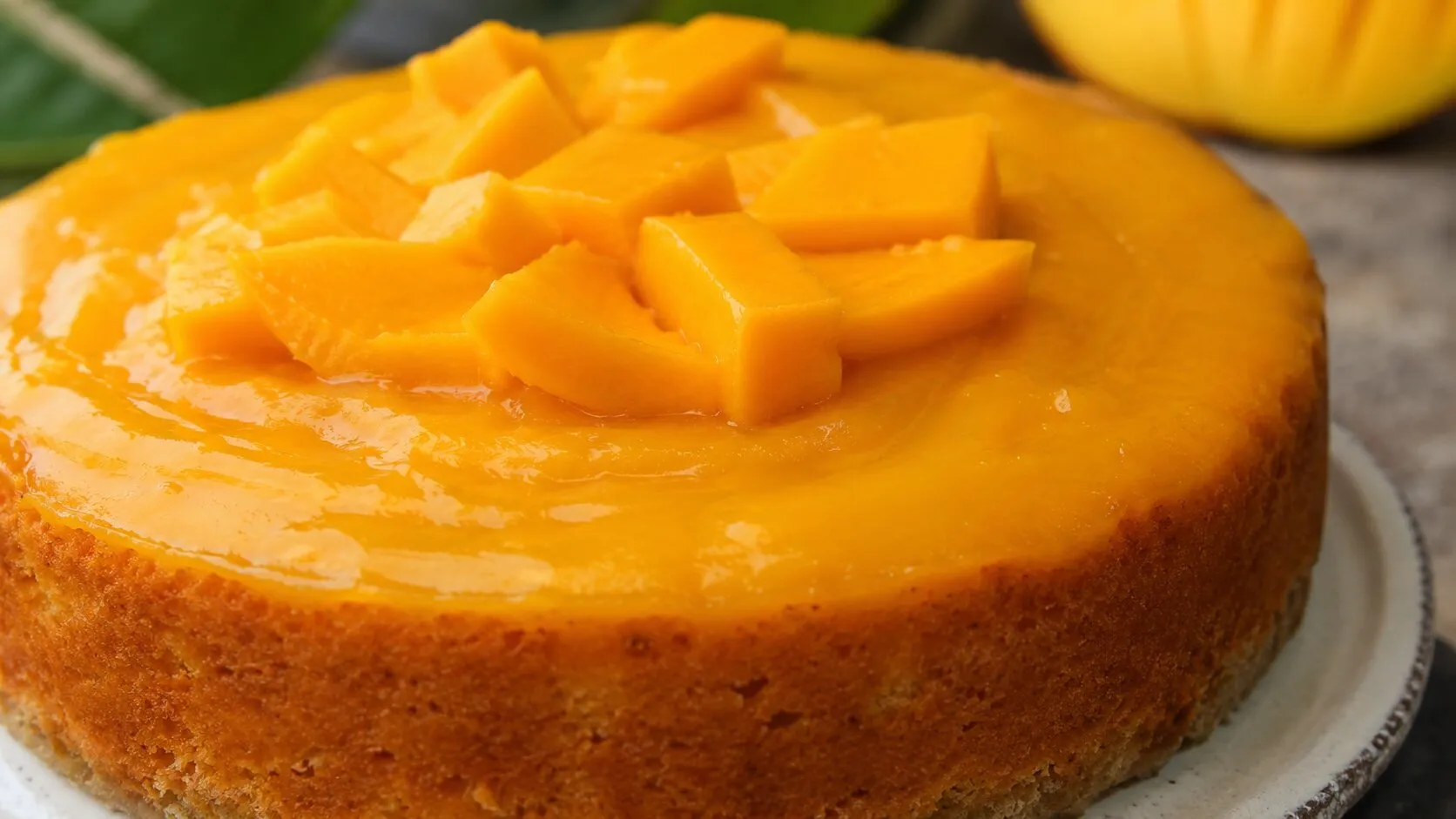 Eggless Fresh Mango Sponge Cake
