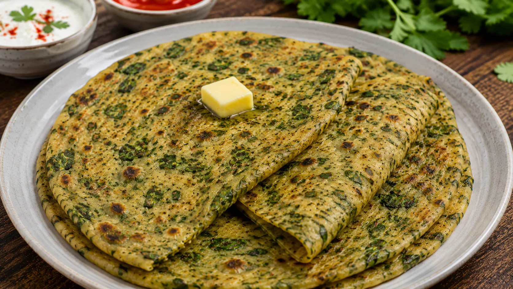 Flavorful Fenugreek Leaf Stuffed Paratha