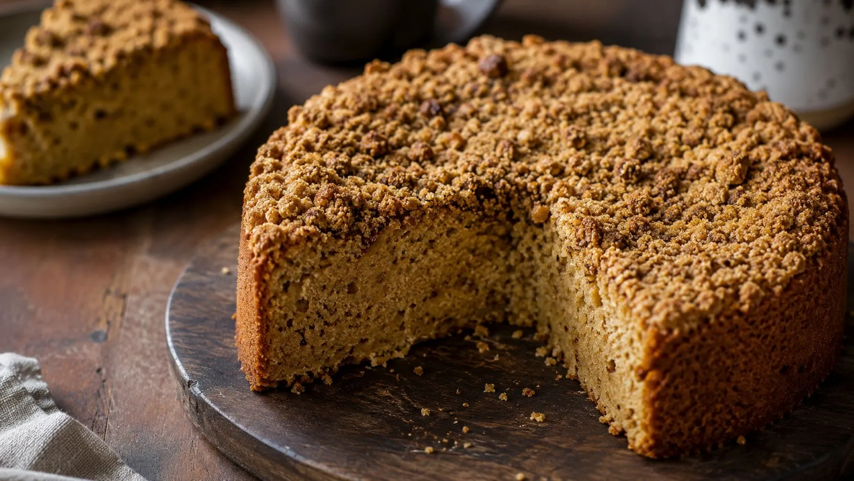 Fluffy Eggless Coffee Walnut Cake