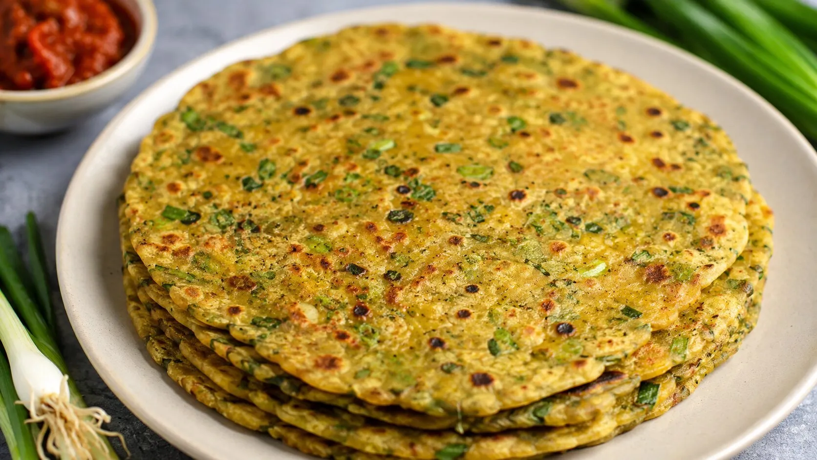 Green Garlic Thepla