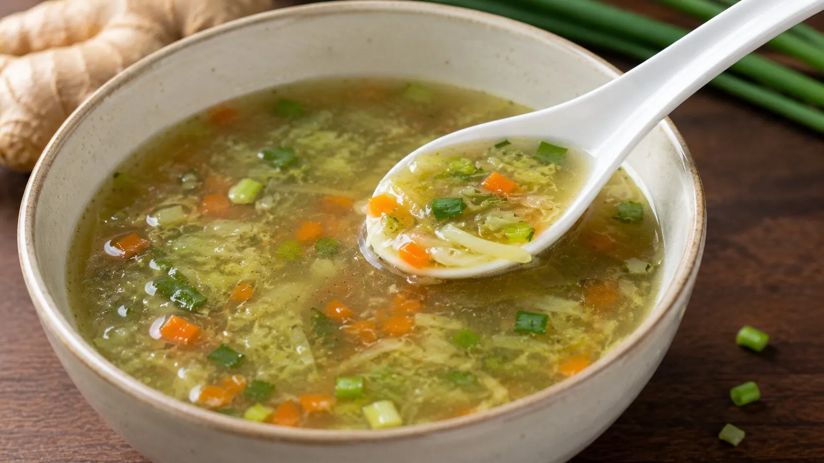 Healthy Ginger Vegetable Soup with Tofu