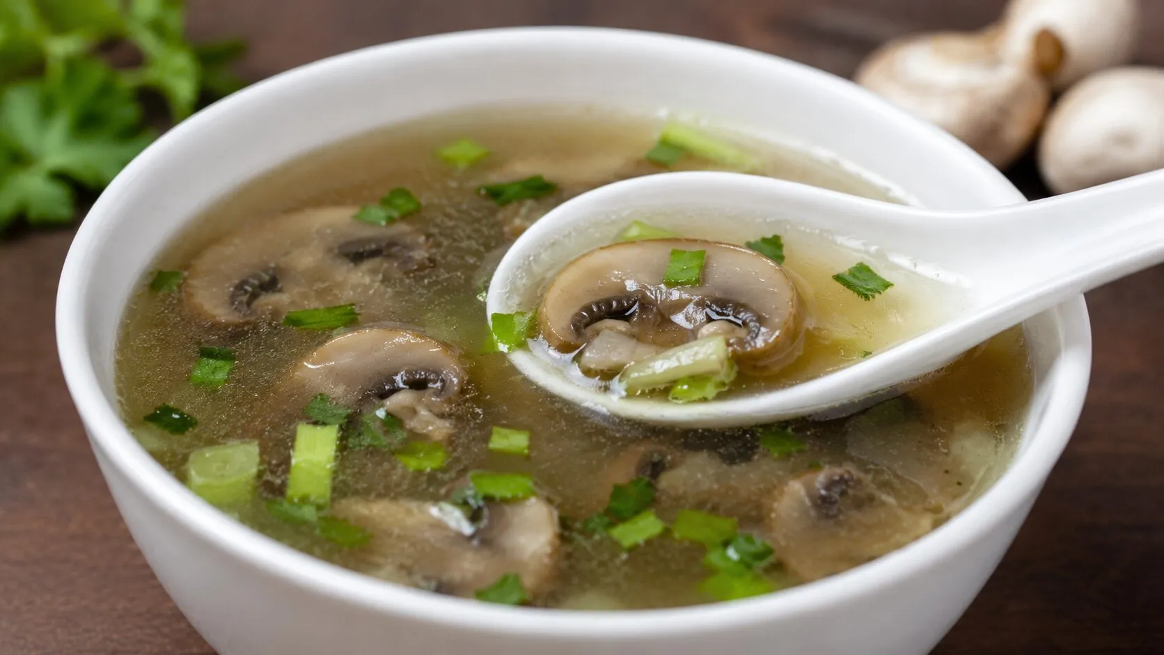 Healthy Homemade Clear Mushroom Soup