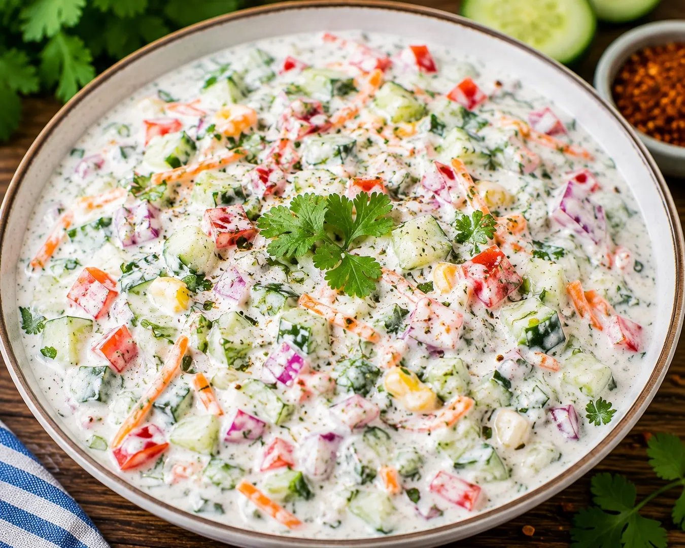 Healthy Vegetable Curd Salad for Weight Loss