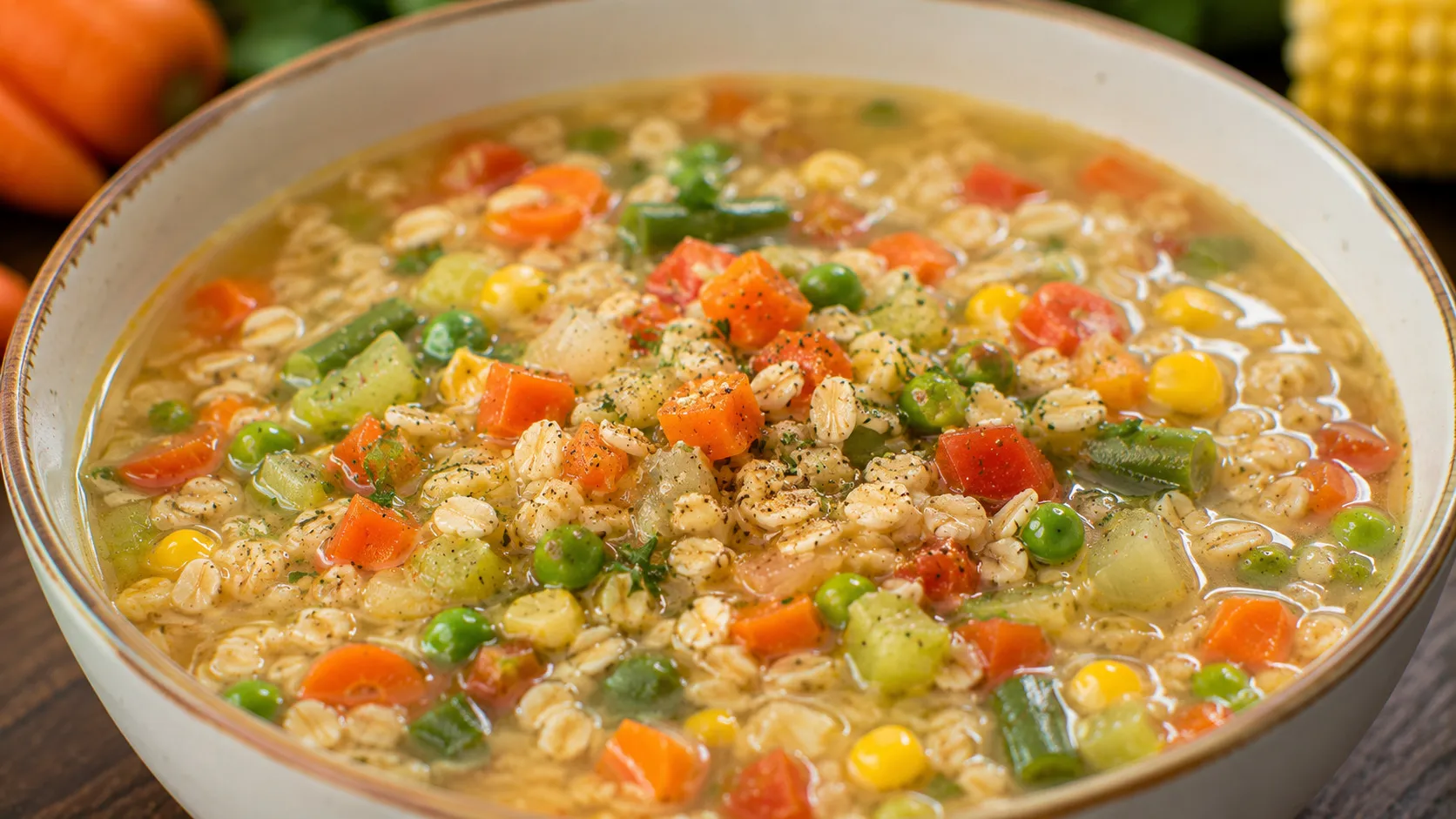 Healthy Vegetable Oats Soup for Weight Loss