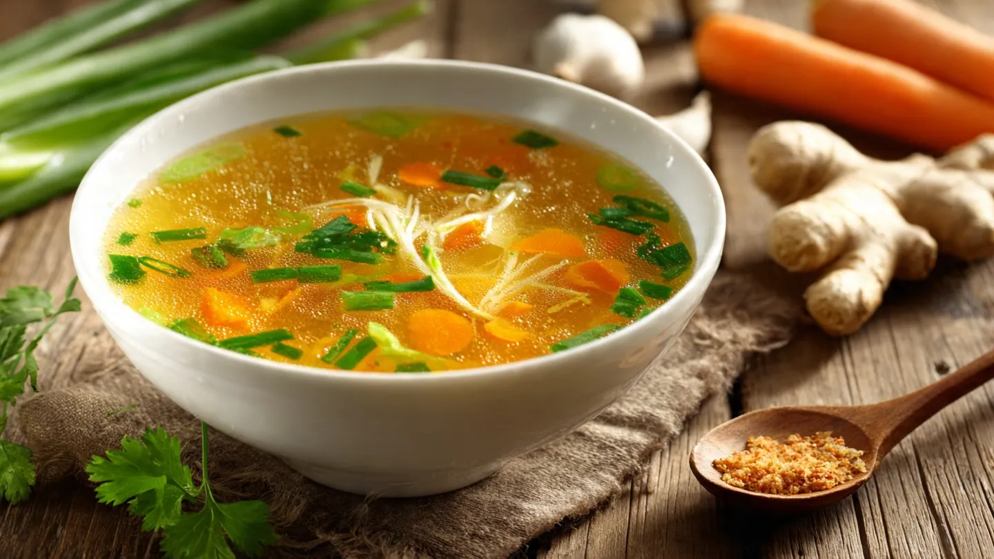 Hearty Ginger & Garlic Immune-Boosting Soup