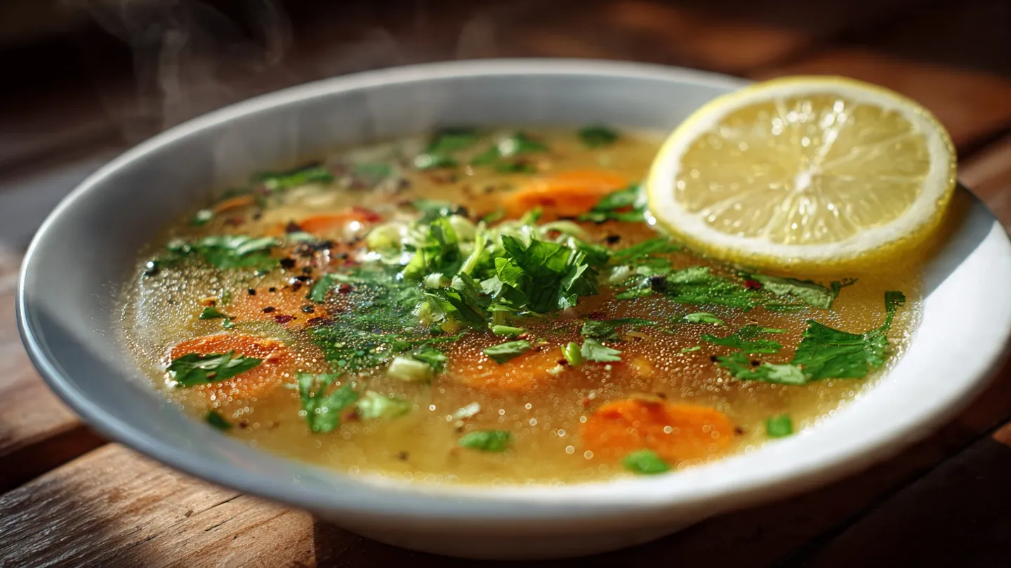 Hearty Vegetable Lemon Coriander Soup