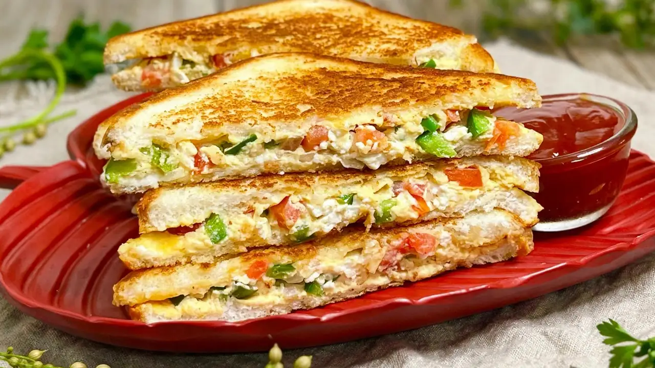 High Protein Creamy Paneer Sandwich High Protein Creamy Paneer Sandwich