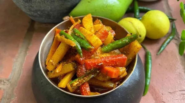 Instant 20-Minute Mixed Vegetable Pickle