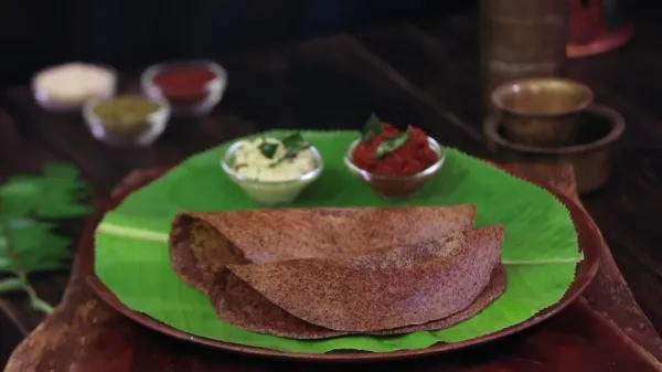Instant Ragi Moong Dosa