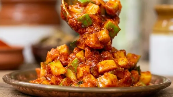 Instant Spicy and Tangy Raw Mango Pickle 