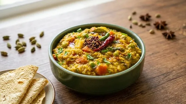 Kathiyawadi Masala Vaghareli Khichdi 