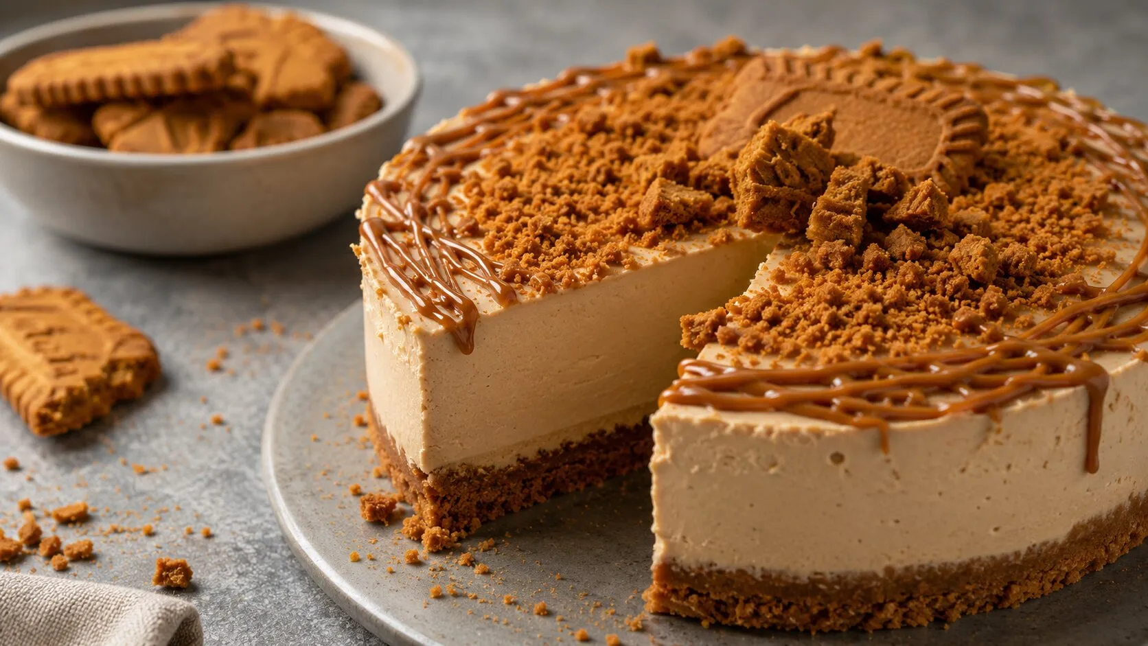 No-Bake Lotus Biscoff Cheesecake 