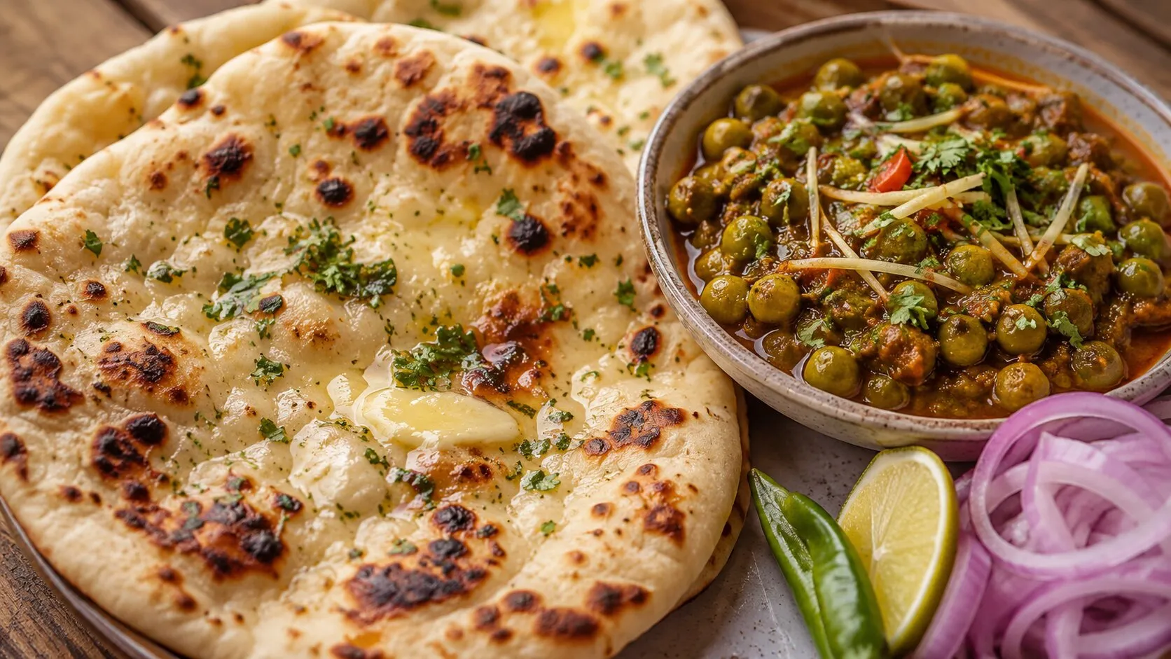 Perfectly Fluffy Kulcha with Spicy Matar Perfectly Fluffy Kulcha with Spicy Matar
