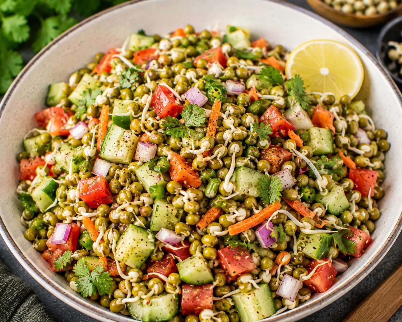 Protein-Rich Moong Bean Sprouts Salad