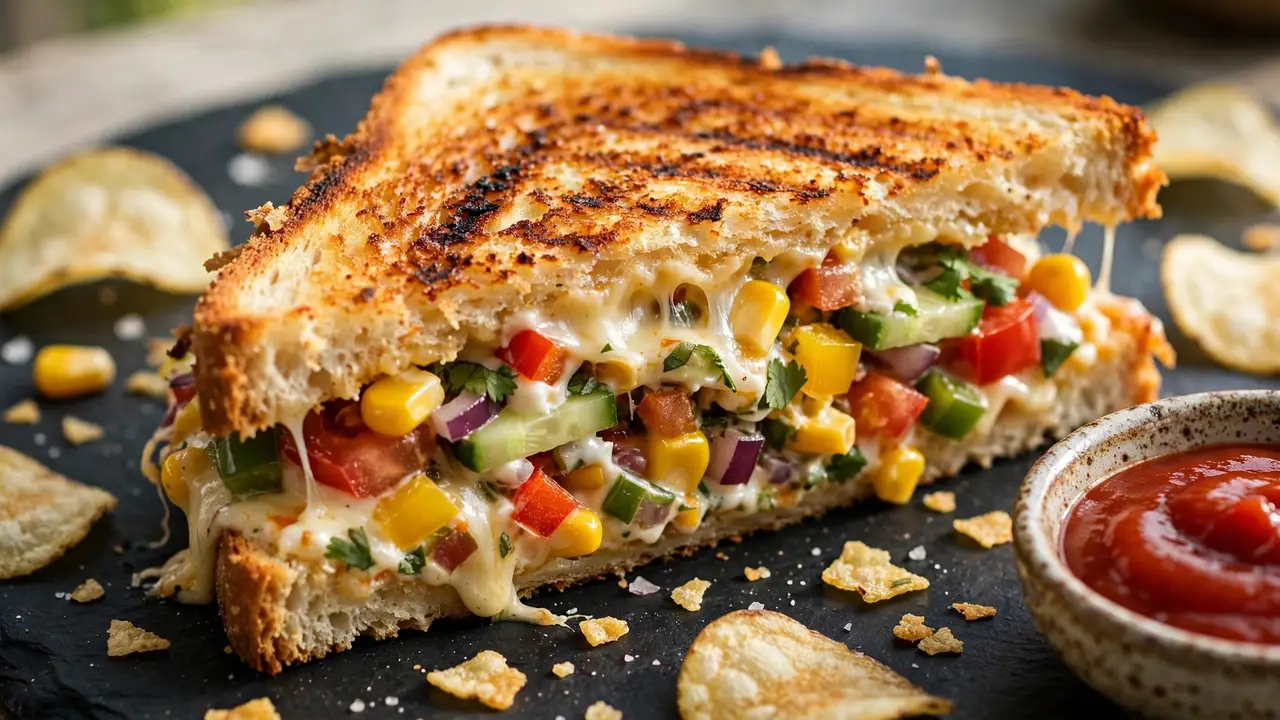 Quick & Creamy Street Style Veg Club Sandwich