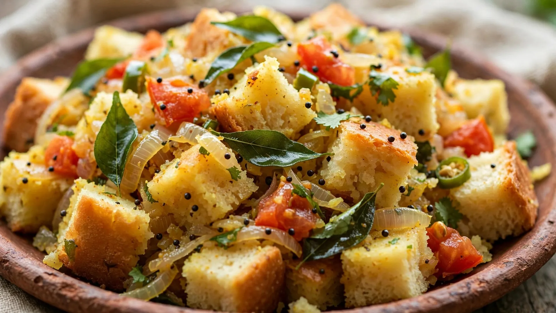 Quick & Spicy Masala Bread Upma