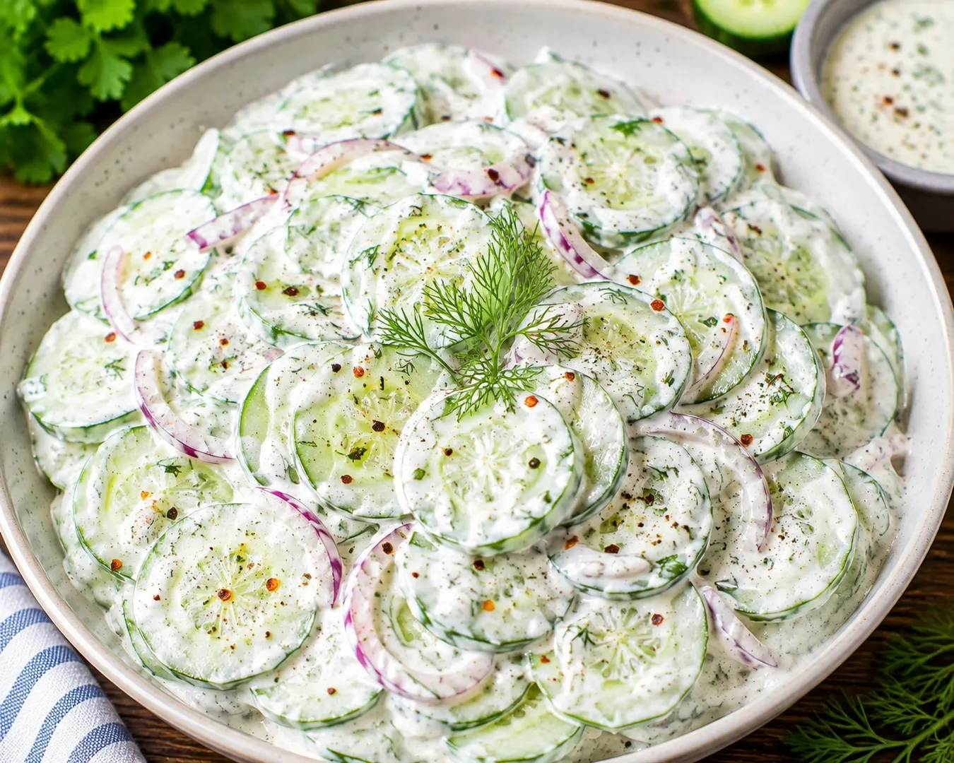 Refreshing Creamy Cucumber Salad