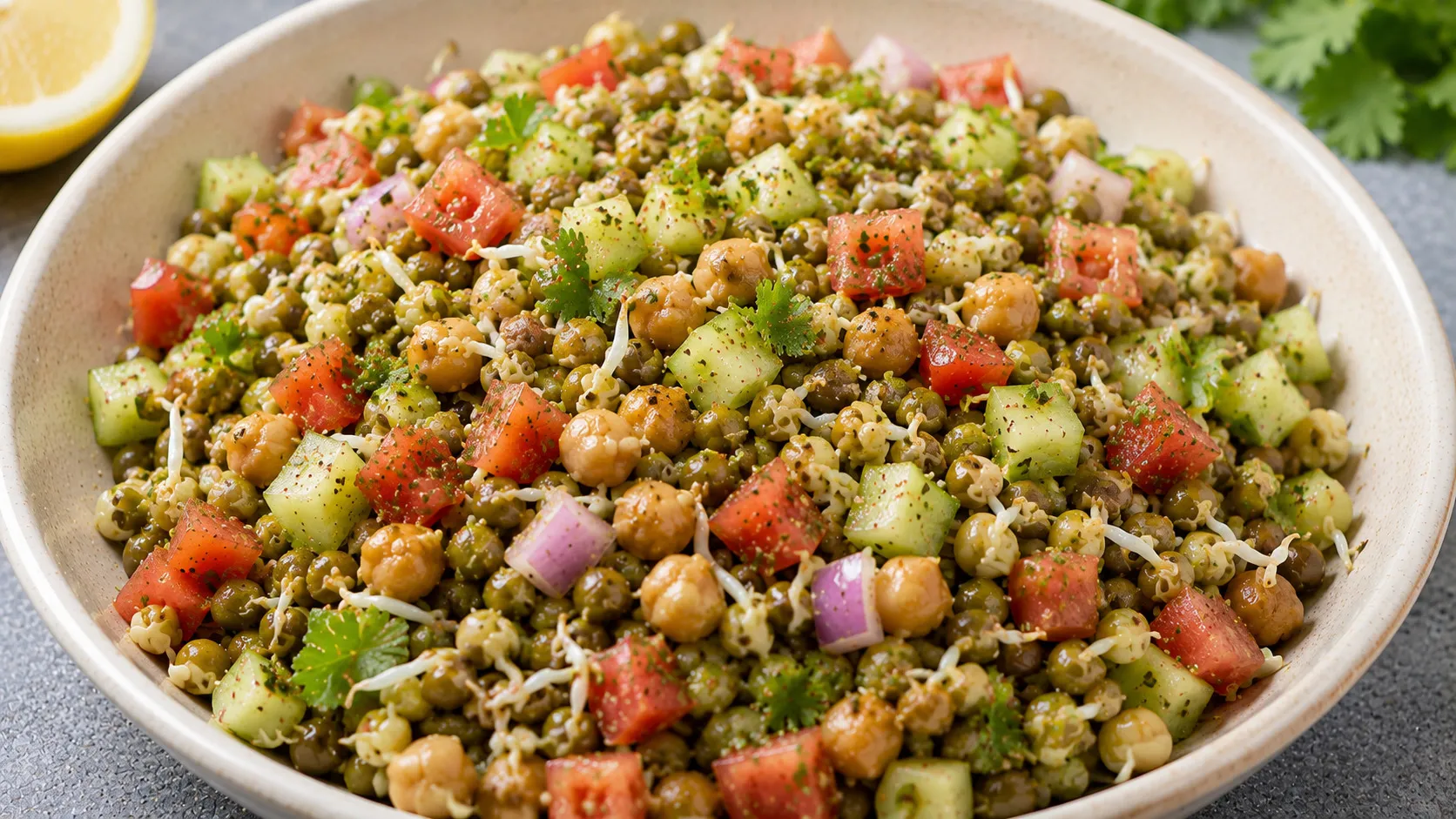 Refreshing Lettuce and Sprout Salad