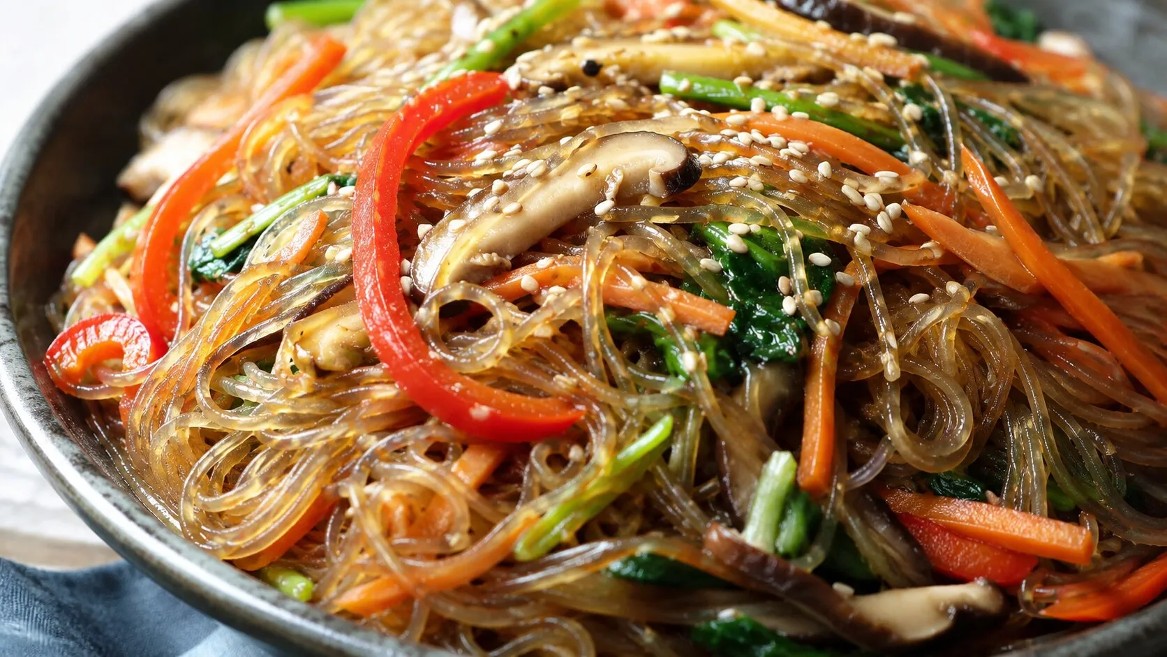 Restaurant-Style Korean Japchae Noodles