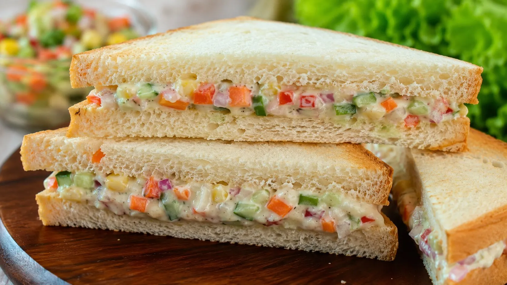 Simple Mixed Vegetable Mayo Sandwich Simple Mixed Vegetable Mayo Sandwich