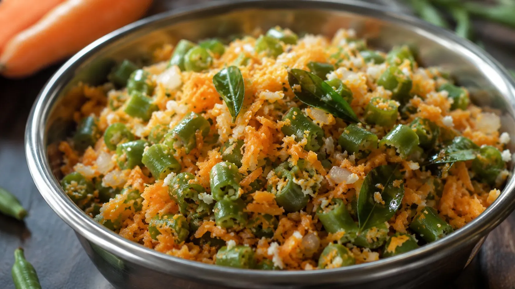 South Indian Carrot Beans Poriyal