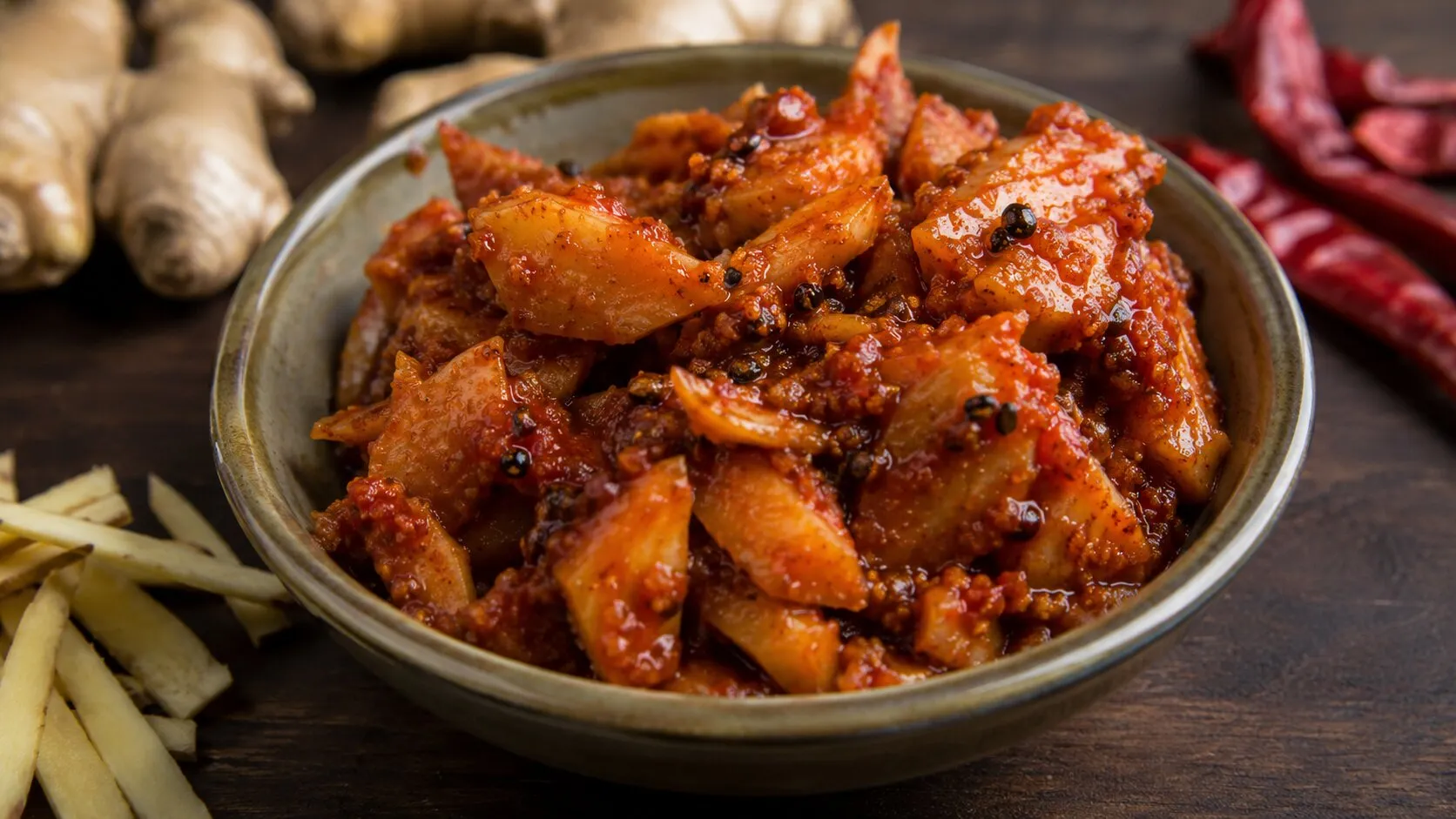 Spicy Andhra Style Ginger Pickle