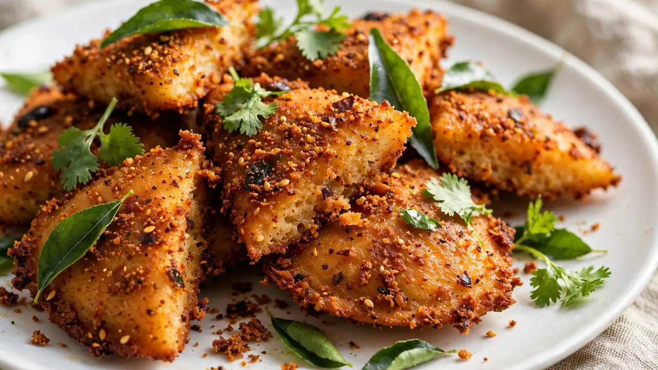 Spicy Crispy Podi Idli Breakfast