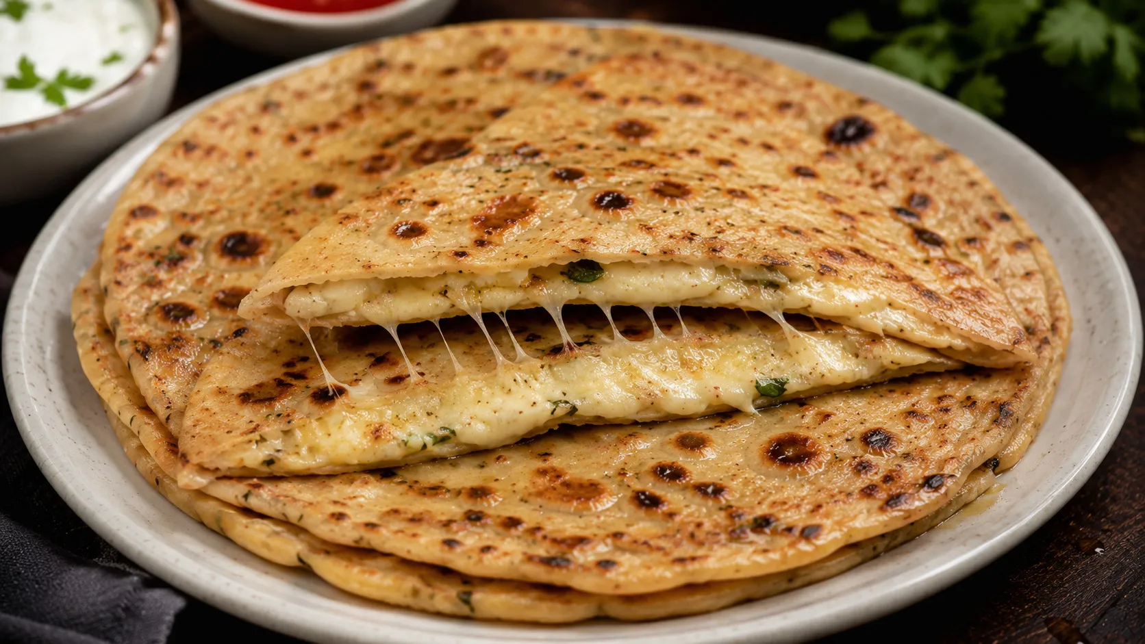 Spicy Desi Cheese Stuffed Paratha
