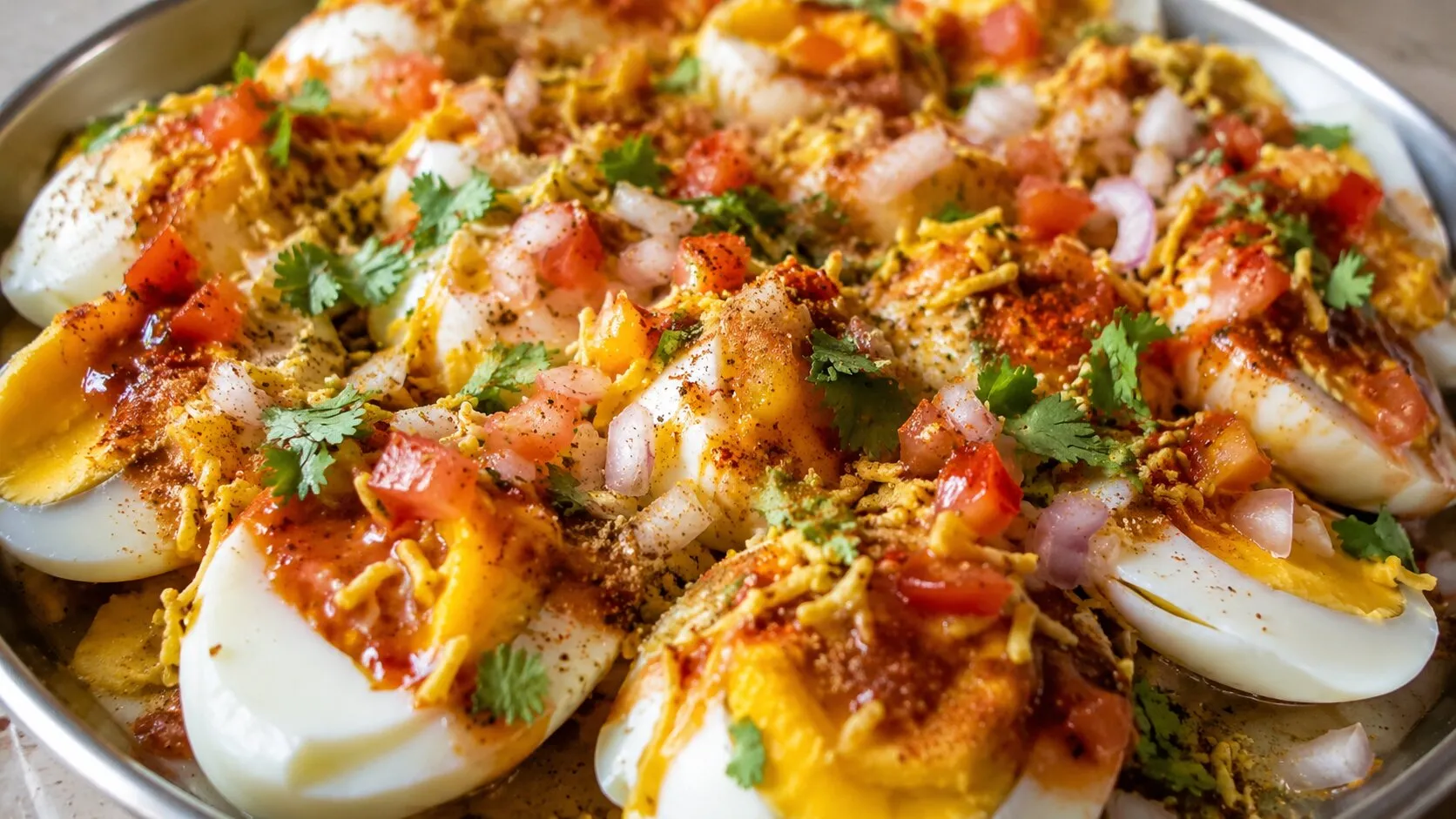 Spicy Egg Chaat Spicy Egg Chaat