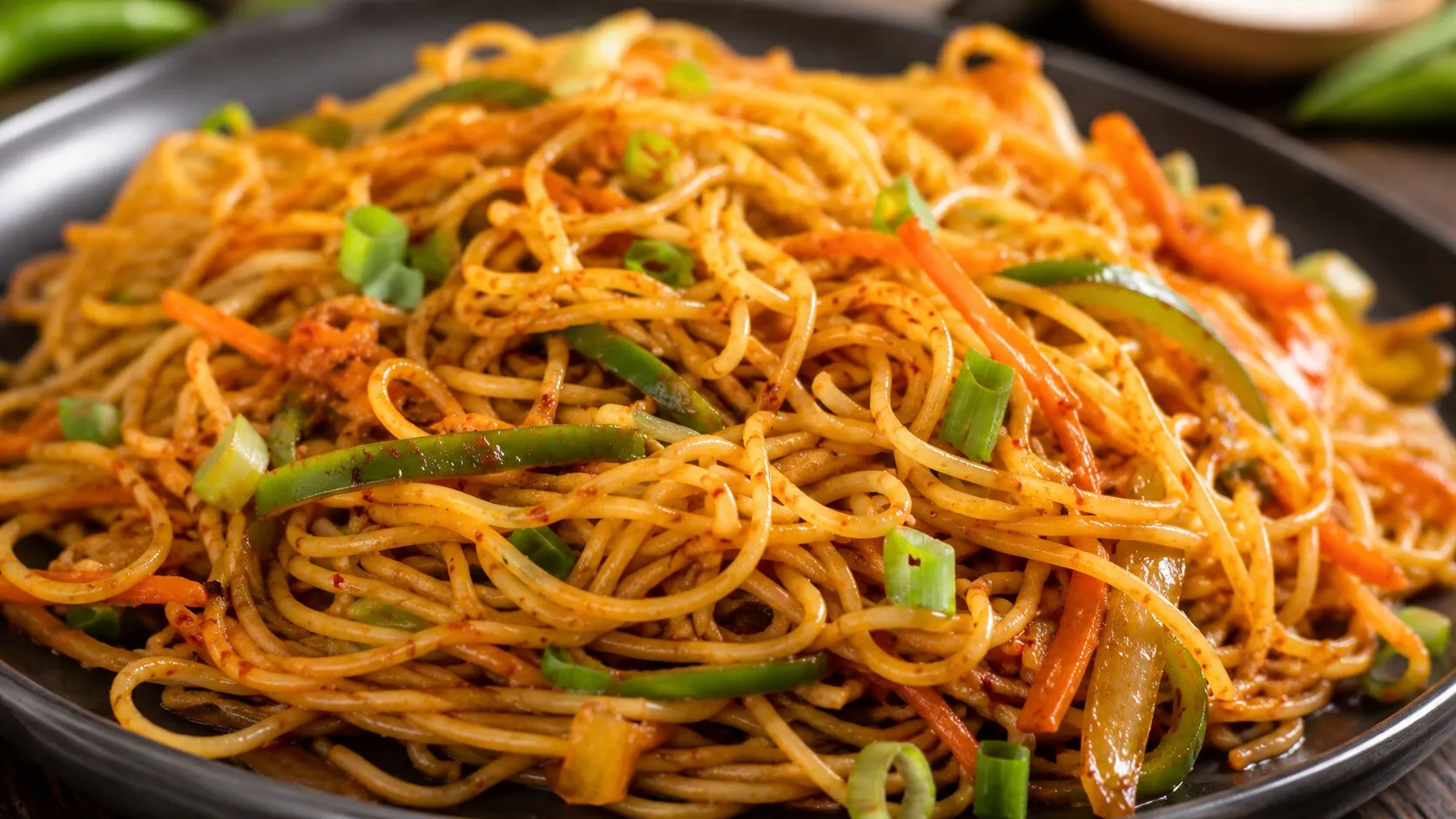 Spicy Homemade Veg Schezwan Noodles