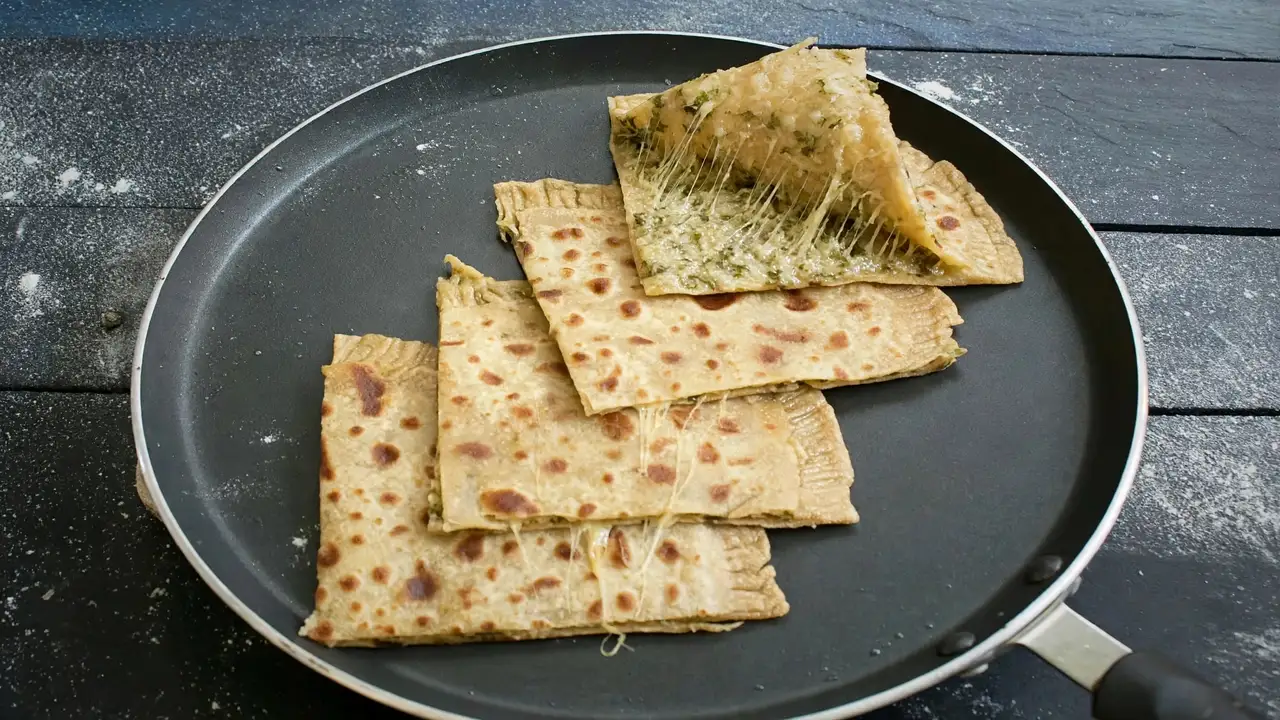 Spicy Mozzarella Chili Cheese Paratha Spicy Mozzarella Chili Cheese Paratha