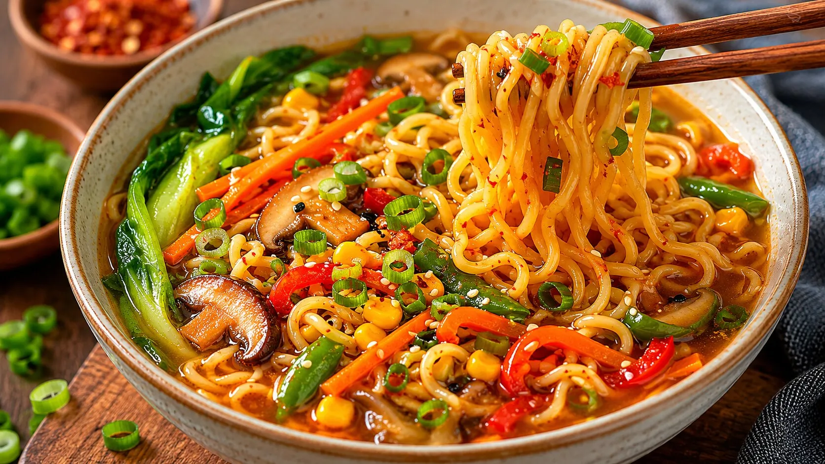 Spicy Red Vegan Chili Ramen